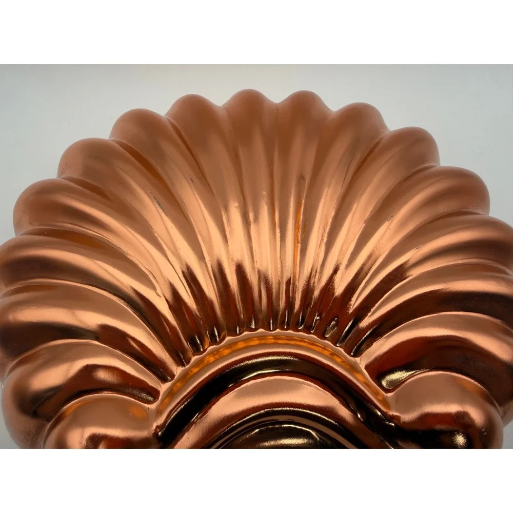 Vintage Wear-Ever Copper Aluminum Scalloped Seashell Jello Cake Mold 6 Cup 2980